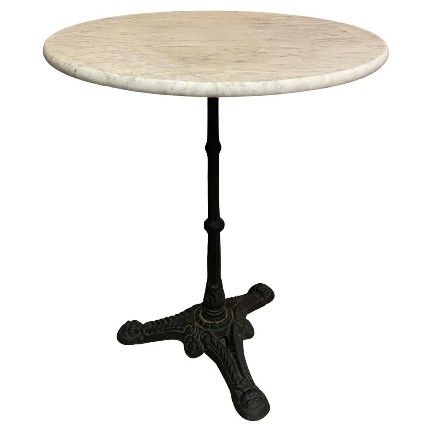 20th century French Marble and Metal Bistro Gueridon, table, 1920s