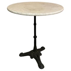 Antique 20th century French Marble and Metal Bistro Gueridon, table, 1920s
