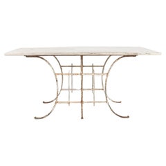 Table de boucherie française du 20e siècle à plateau de marbre