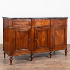 20th Century French Marble Top Mahogany Sideboard Buffet