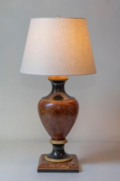 20th Century French Marble Urn Table Lamp with Gold Accents