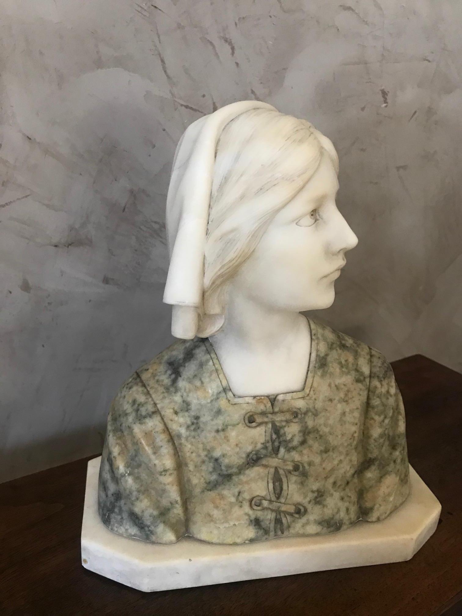 Early 20th Century 20th Century French Marble Woman Bust, 1920s