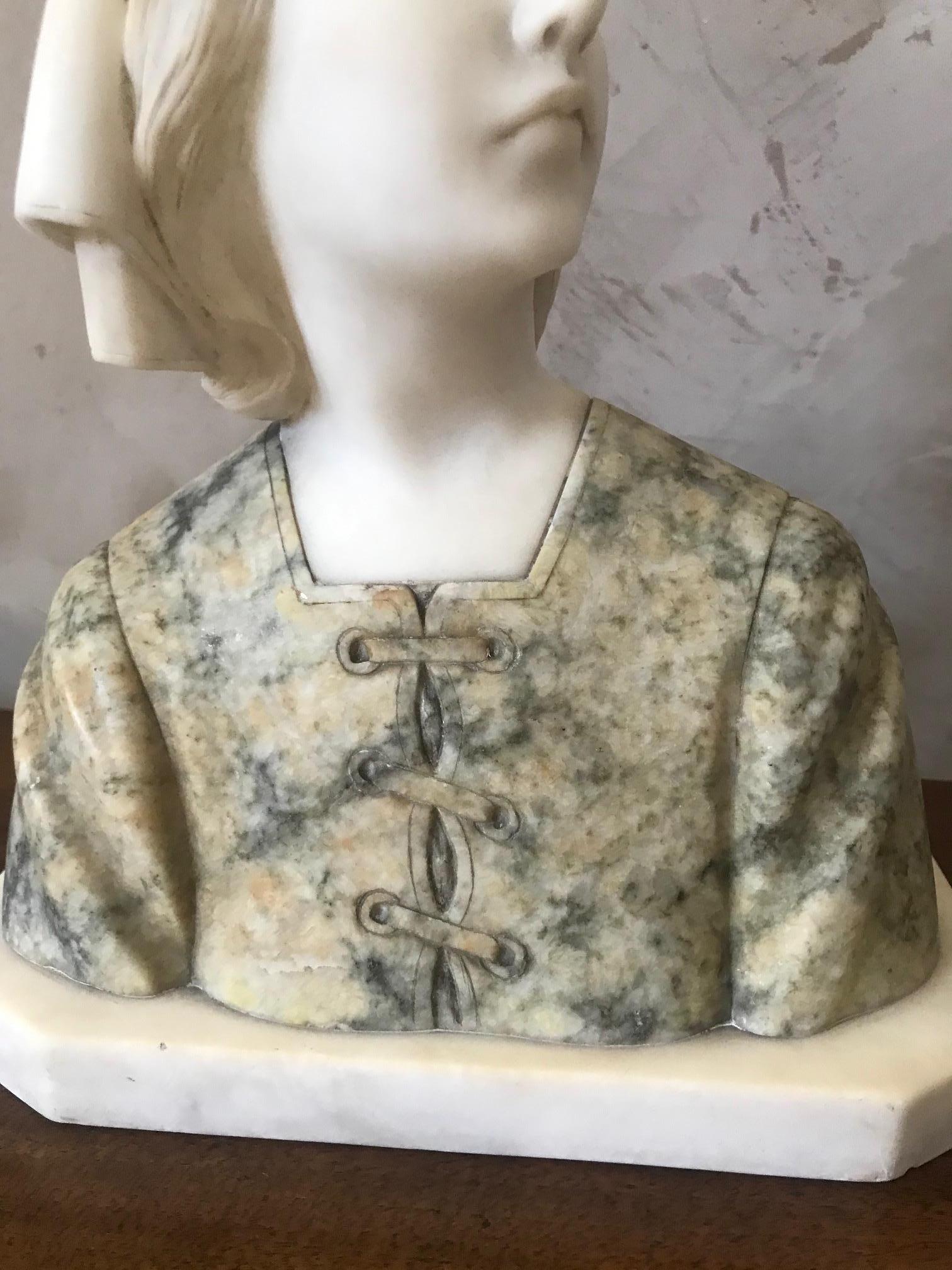20th Century French Marble Woman Bust, 1920s 4