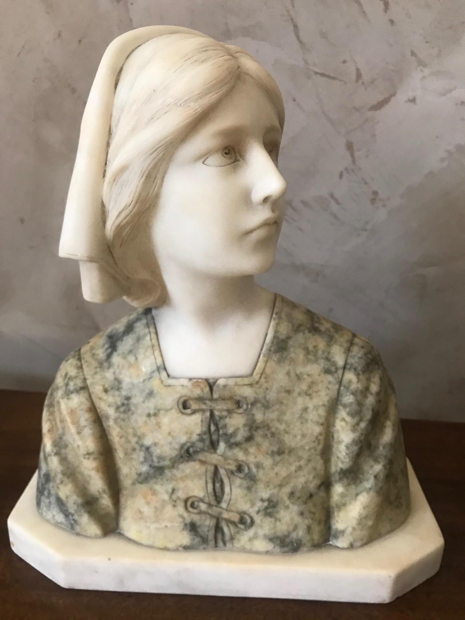 20th Century French Marble Woman Bust, 1920s 5
