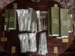20th Century French Marly 110 Pieces Silver Plated Cutlery Set by Christofle