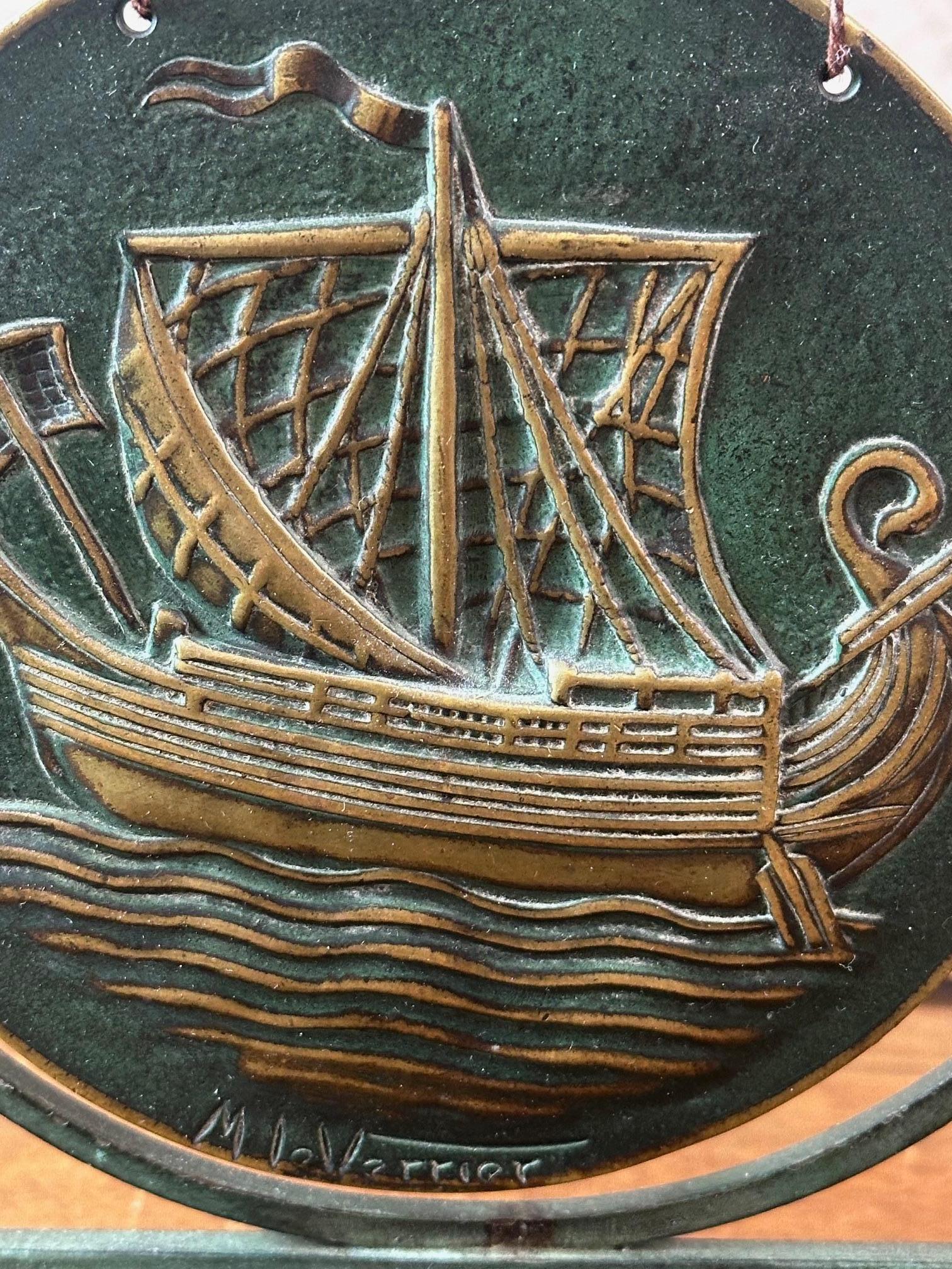 20th century French Max le Verrier Bronze Table Gong, 1930s 2