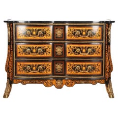 20th Century French Mazarin Marquetry Commode