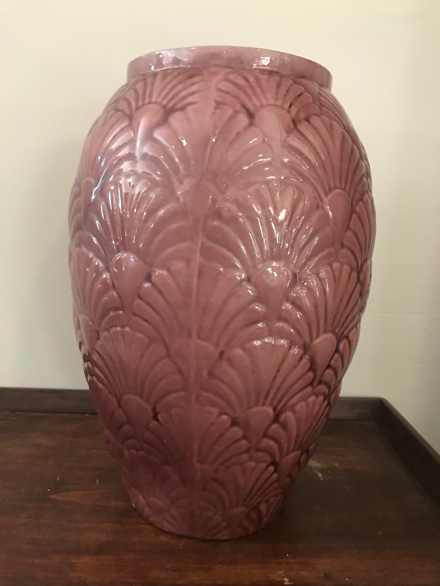 Metal 20th Century French Melting Pink Art Deco Vase, 1930s
