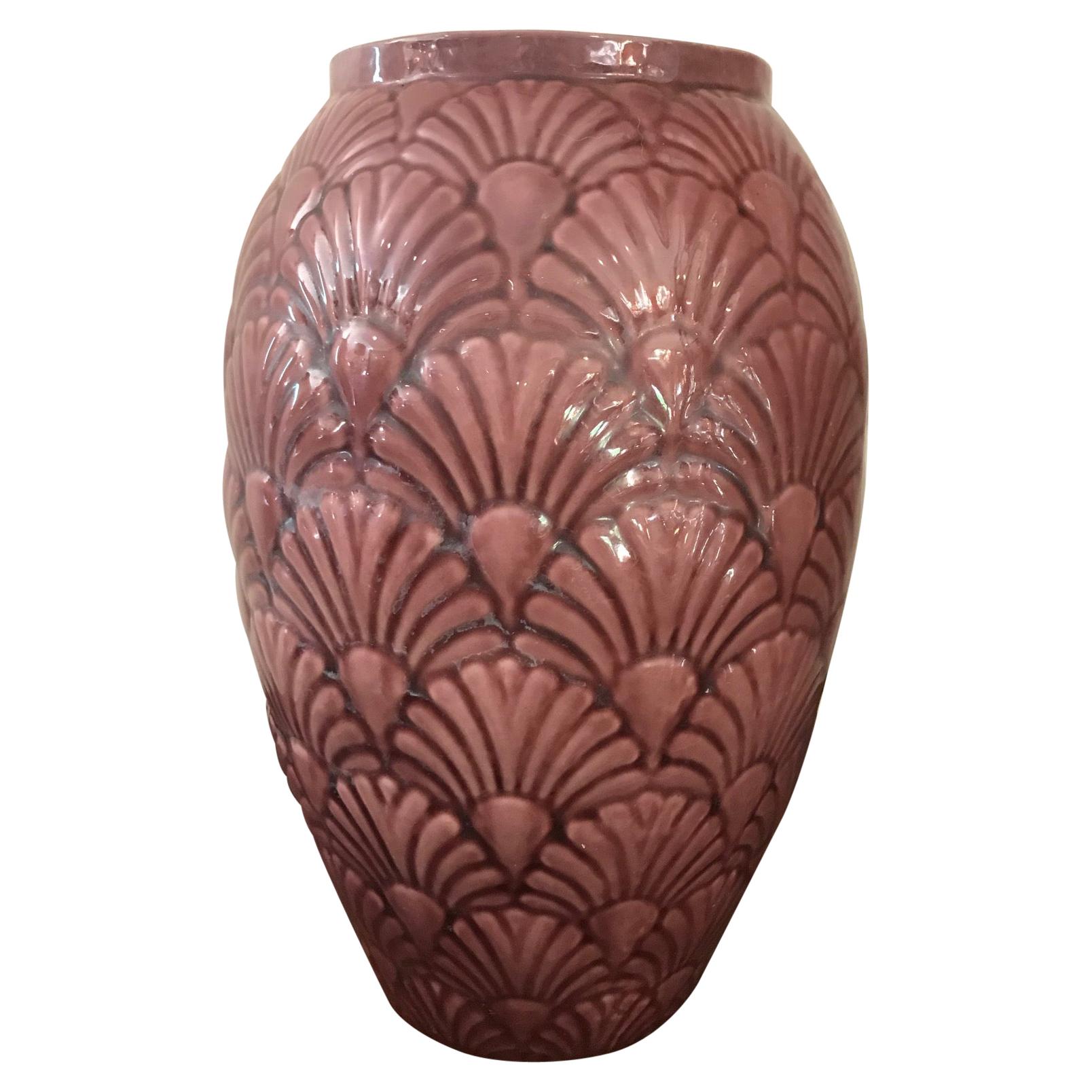 20th Century French Melting Pink Art Deco Vase, 1930s