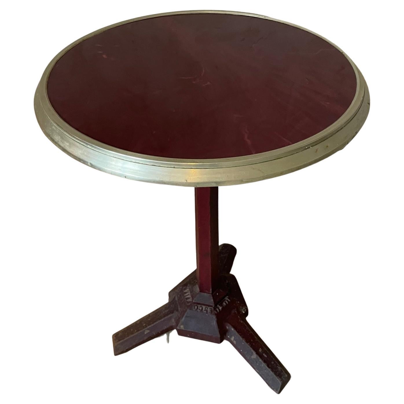 20th Century French Metal and Bakelite Guéridon Bistro Table, 1920s