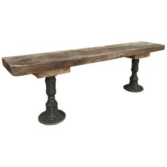 20th Century French Metal and Oak Console Table, 1900s
