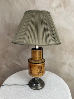 20th century French Metal and Paper Calendar Table Lamp, 1920s