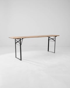 20th Century French Metal and Wood Folding Table
