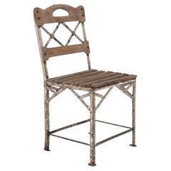 20th Century French Metal and Wooden Chair 