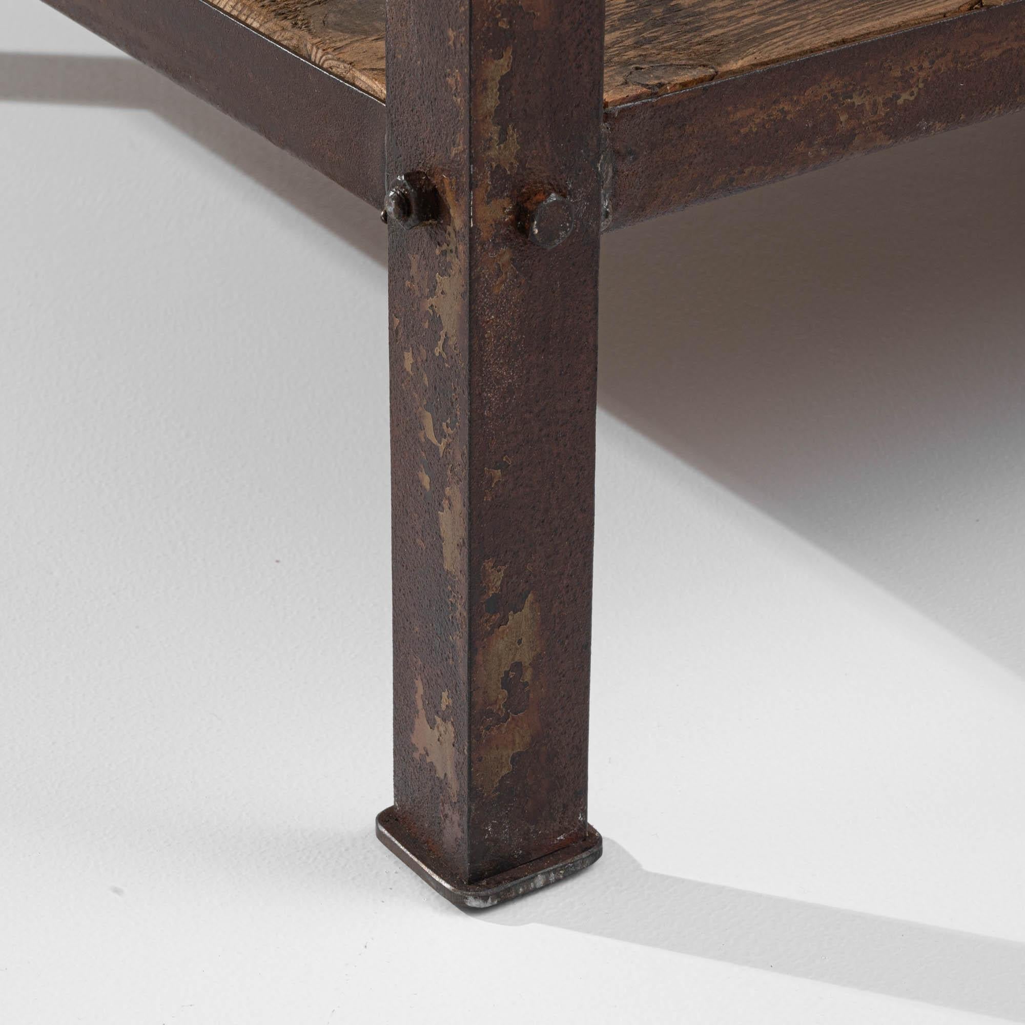 20th Century French Metal and Wooden Work Table For Sale 6