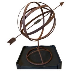 Vintage 20th Century French Metal Armillary Sphere