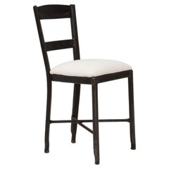 20th Century French Metal Chair With Upholstered Seat