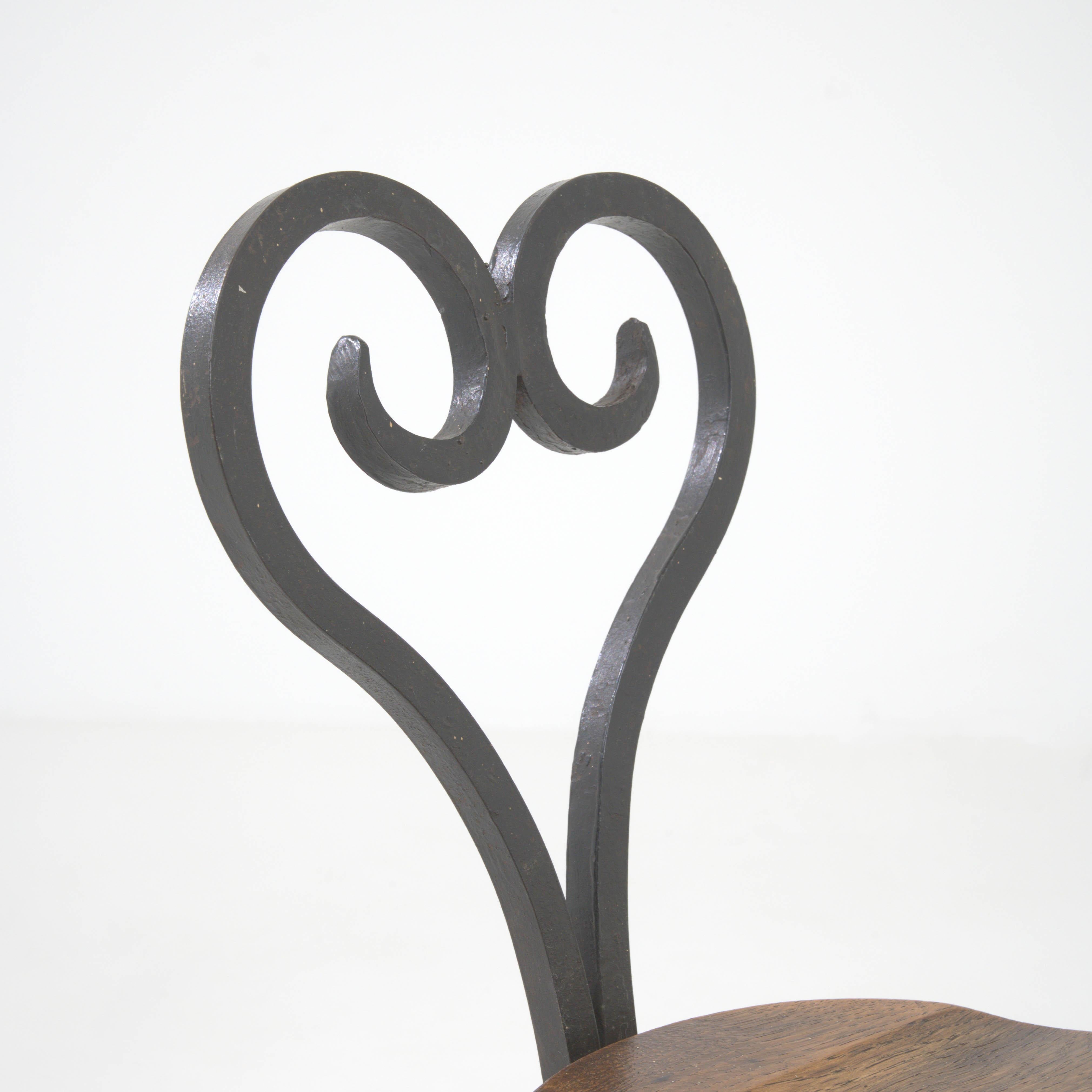 20th Century French Metal Chair With Wooden Seat For Sale 7