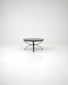 Table basse en métal du 20e siècle avec plateau en céramique