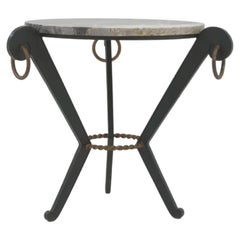 20th Century French Metal Coffee Table with Marble Top