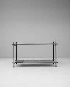 20th Century French Metal Console Table With Zinc Top