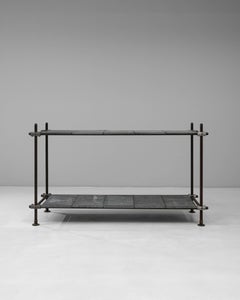 20th Century French Metal Console Table With Zinc Tops