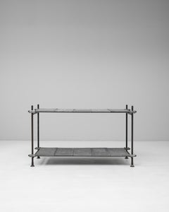 20th Century French Metal Console Table With Zinc Tops