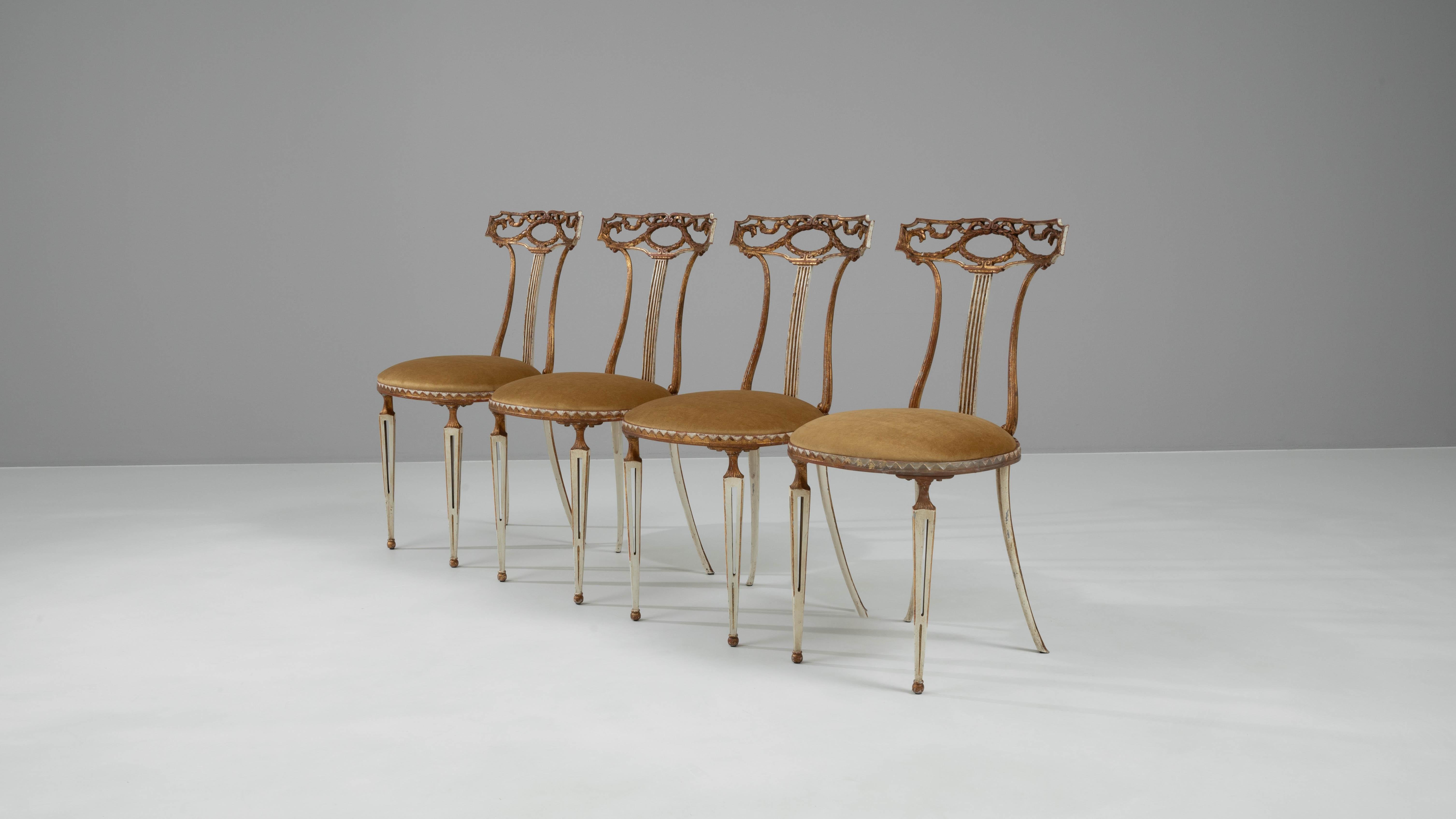 Chaises de salle à manger en métal du 20e siècle, ensemble de 4 en vente 7