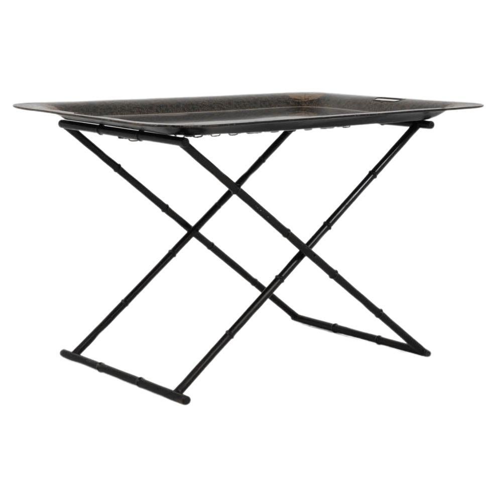 20th Century French Metal Folding Coffee Table For Sale