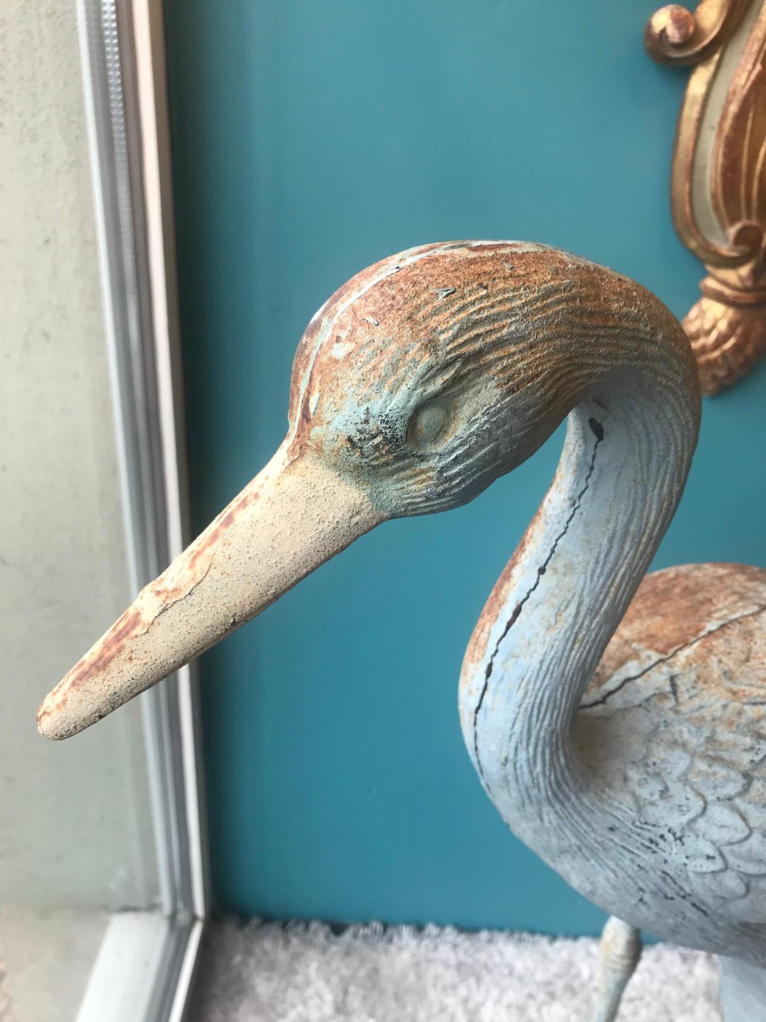 20th Century French Metal Heron, 1930s In Good Condition For Sale In LEGNY, FR