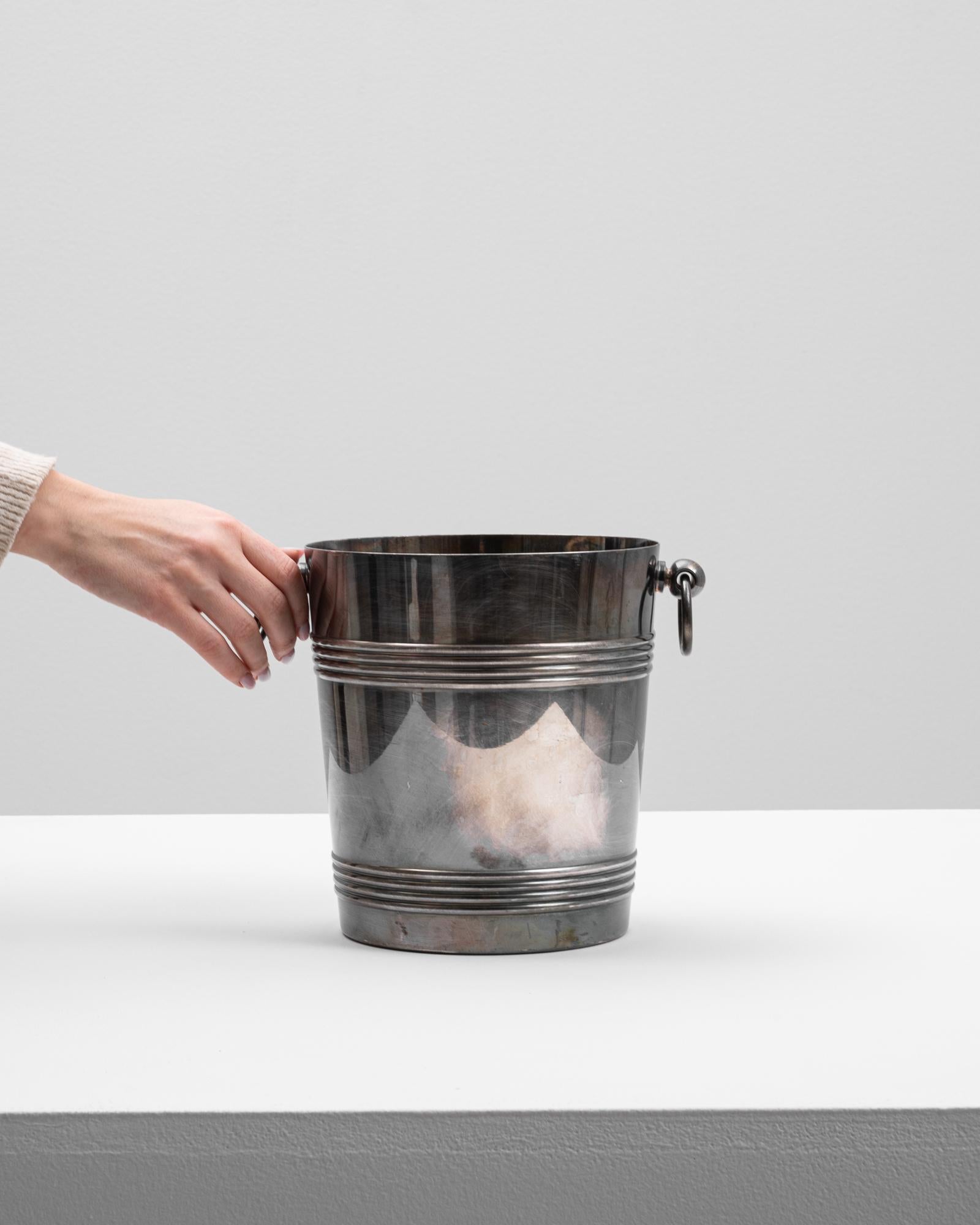 20th Century French Metal Ice Bucket In Good Condition For Sale In High Point, NC