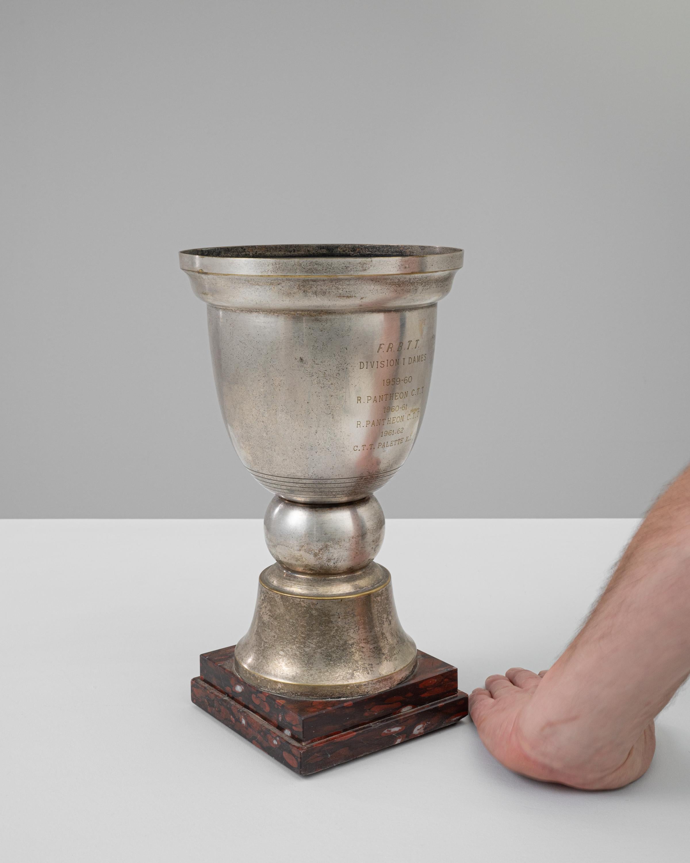 20th Century French Metal & Marble Goblet For Sale 1
