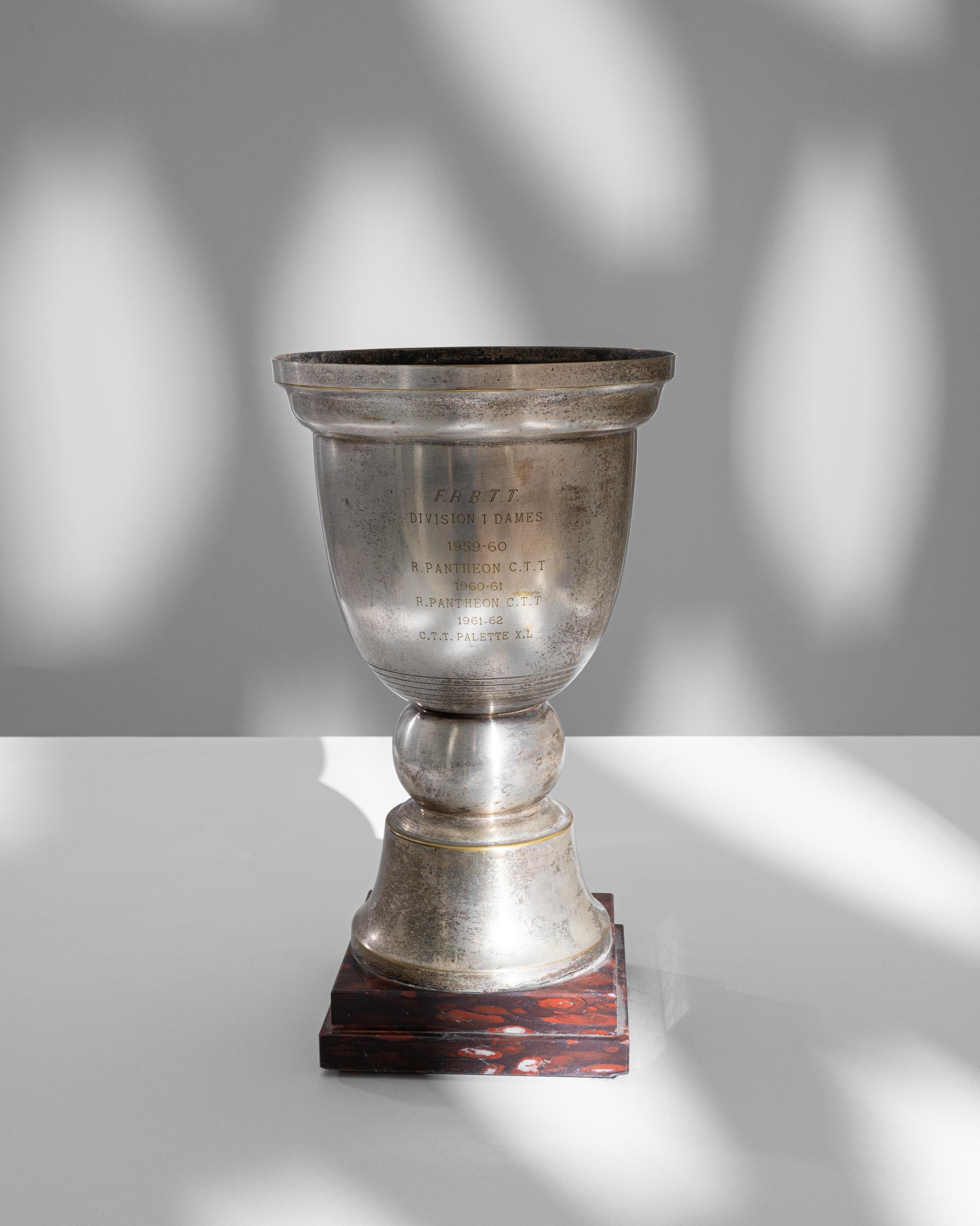 20th Century French Metal & Marble Goblet For Sale 2