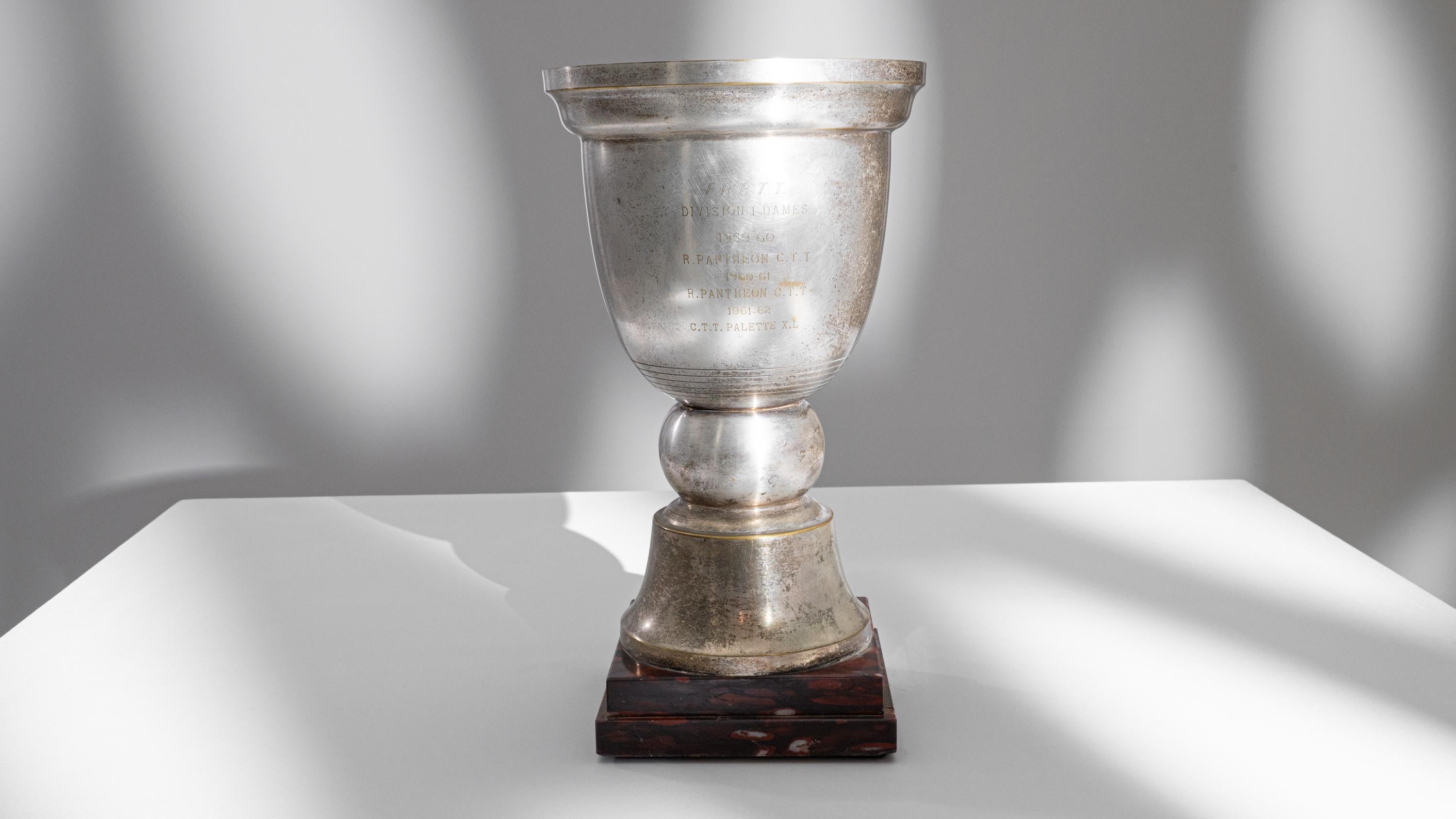 20th Century French Metal & Marble Goblet For Sale 3