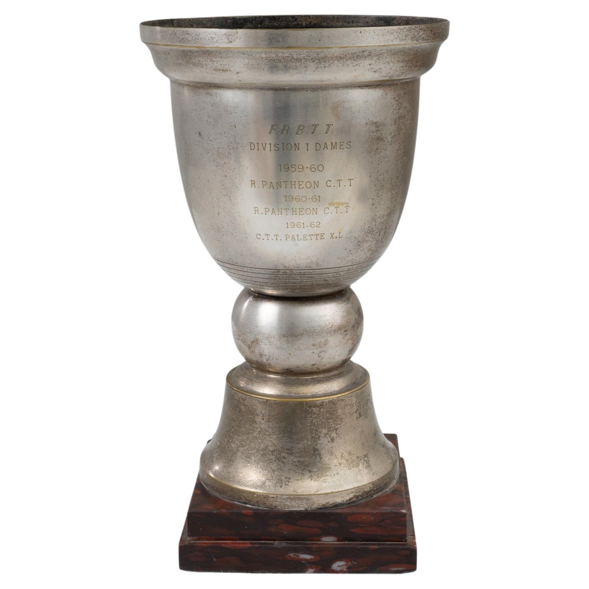 20th Century French Metal & Marble Goblet