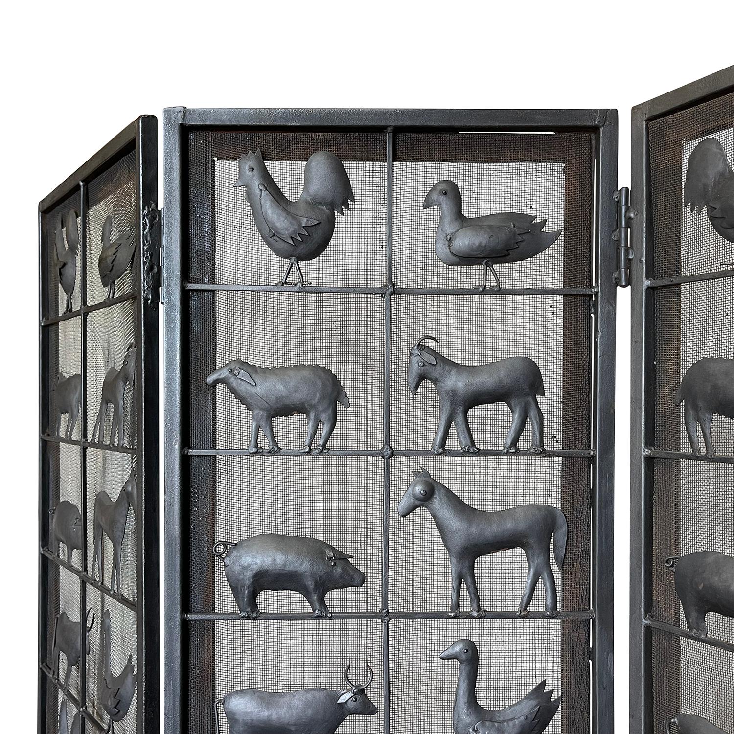 Französischer Metallgeflecht-Raumteiler des 20. Jahrhunderts von Atelier de Marolles, Jean Touret (Handgefertigt) im Angebot