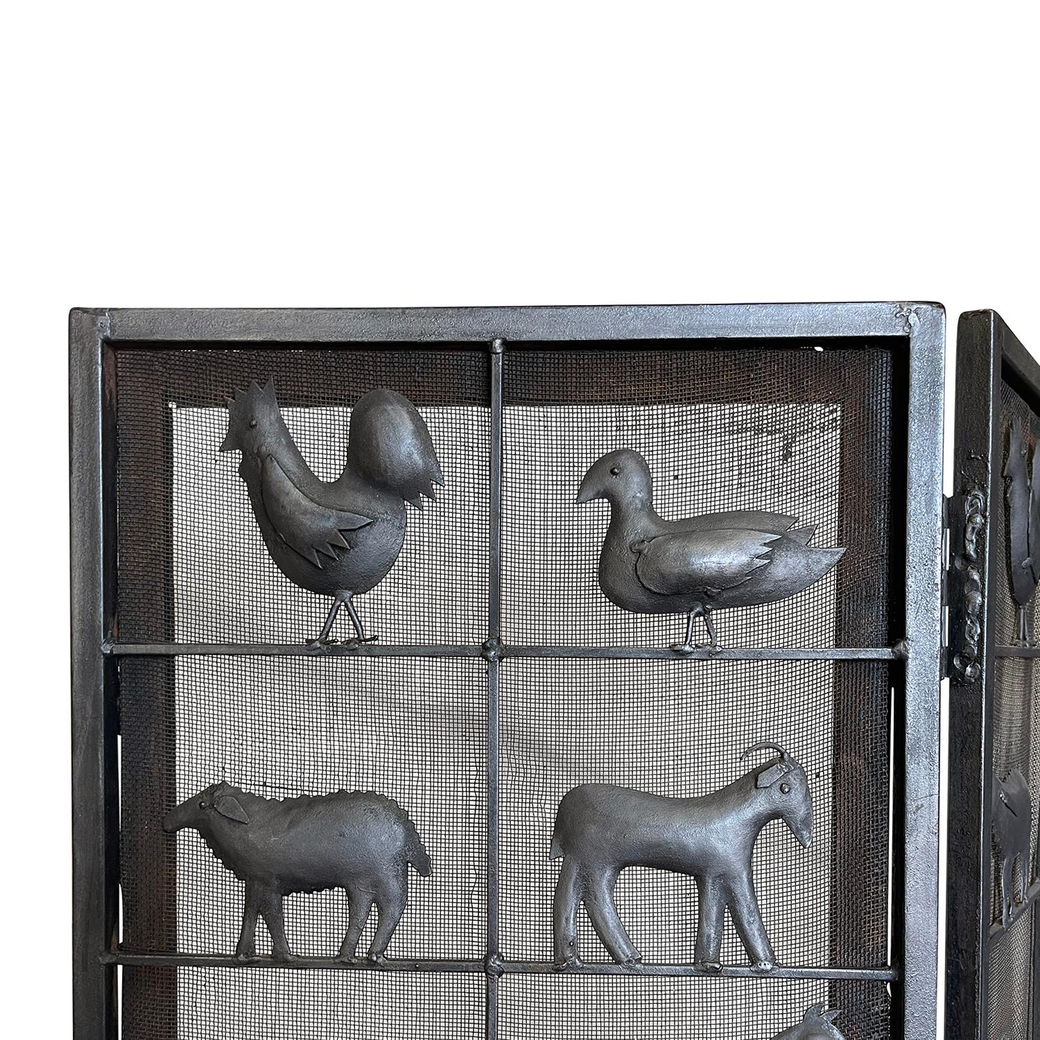 Französischer Metallgeflecht-Raumteiler des 20. Jahrhunderts von Atelier de Marolles, Jean Touret im Zustand „Gut“ im Angebot in West Palm Beach, FL
