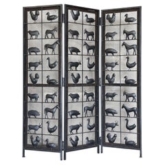 Biombo francés del siglo XX con paneles de malla metálica de Atelier Marolles, Jean Touret