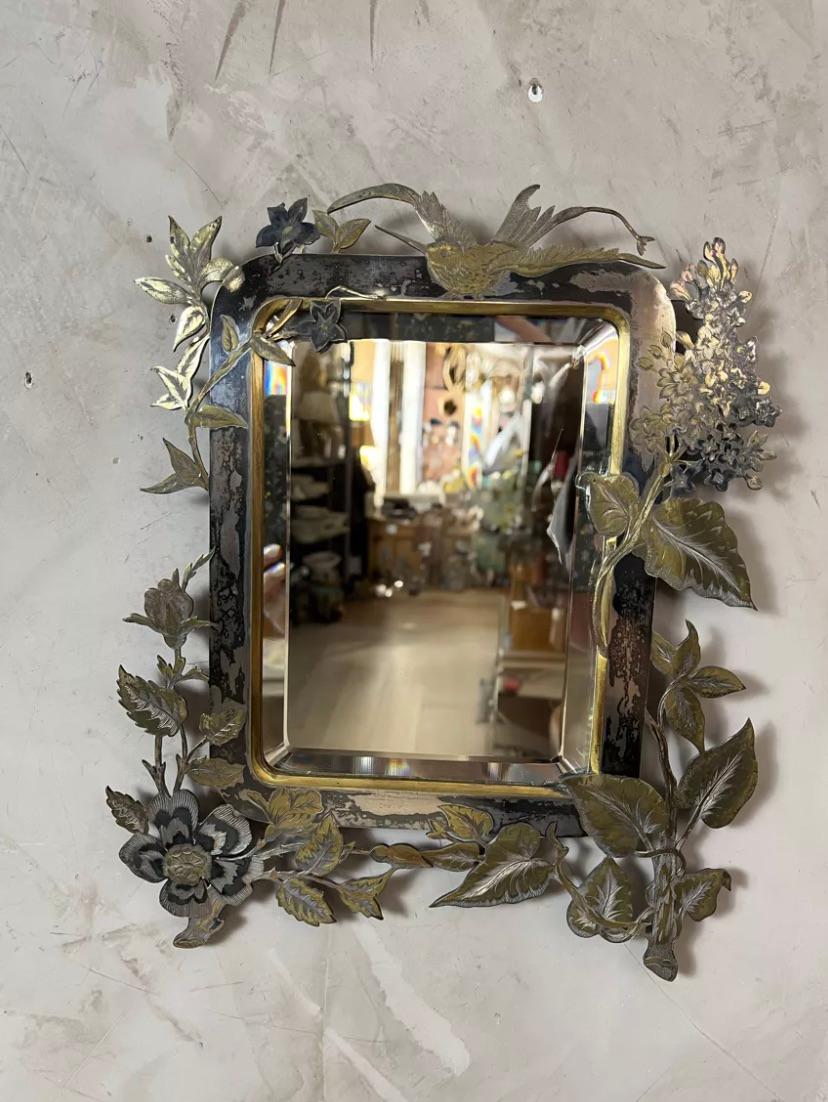 20th century French Metal Mirror, 1900s In Good Condition For Sale In LEGNY, FR