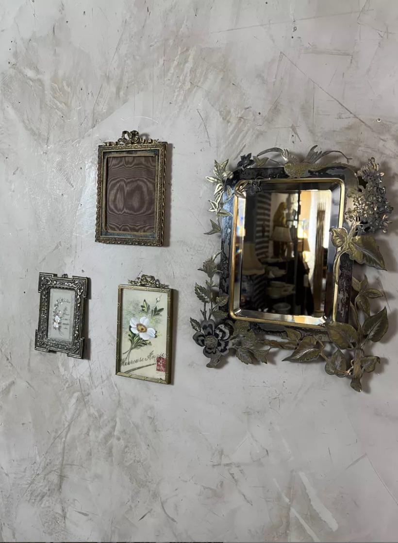 Early 20th Century 20th century French Metal Mirror, 1900s For Sale