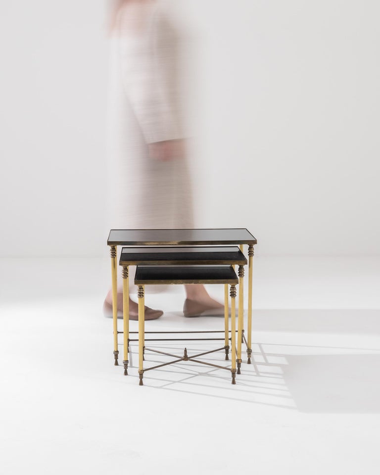 20th Century French Metal Nesting Tables, a Set For Sale at 1stDibs