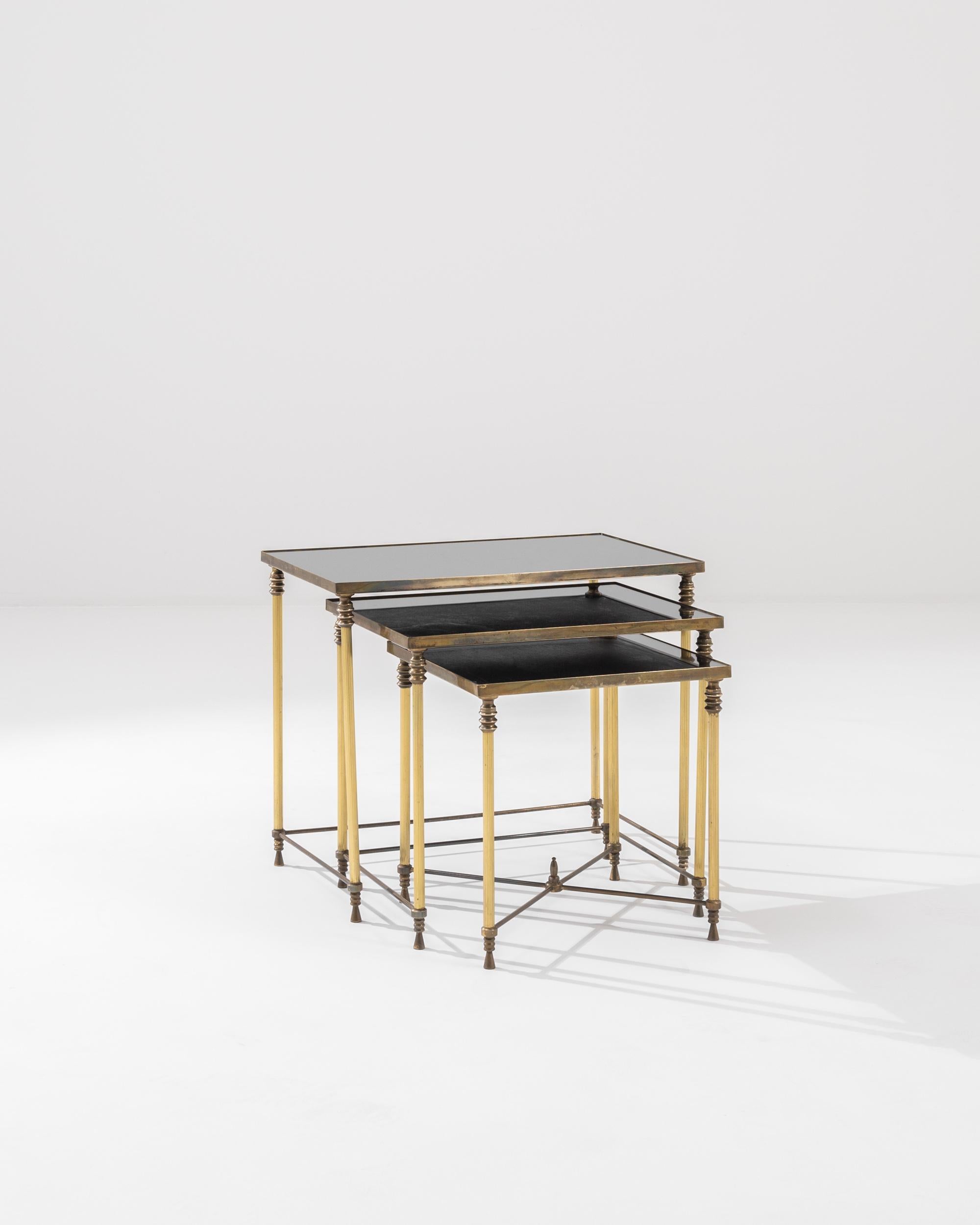 20th Century French Metal Nesting Tables, a Set For Sale 1