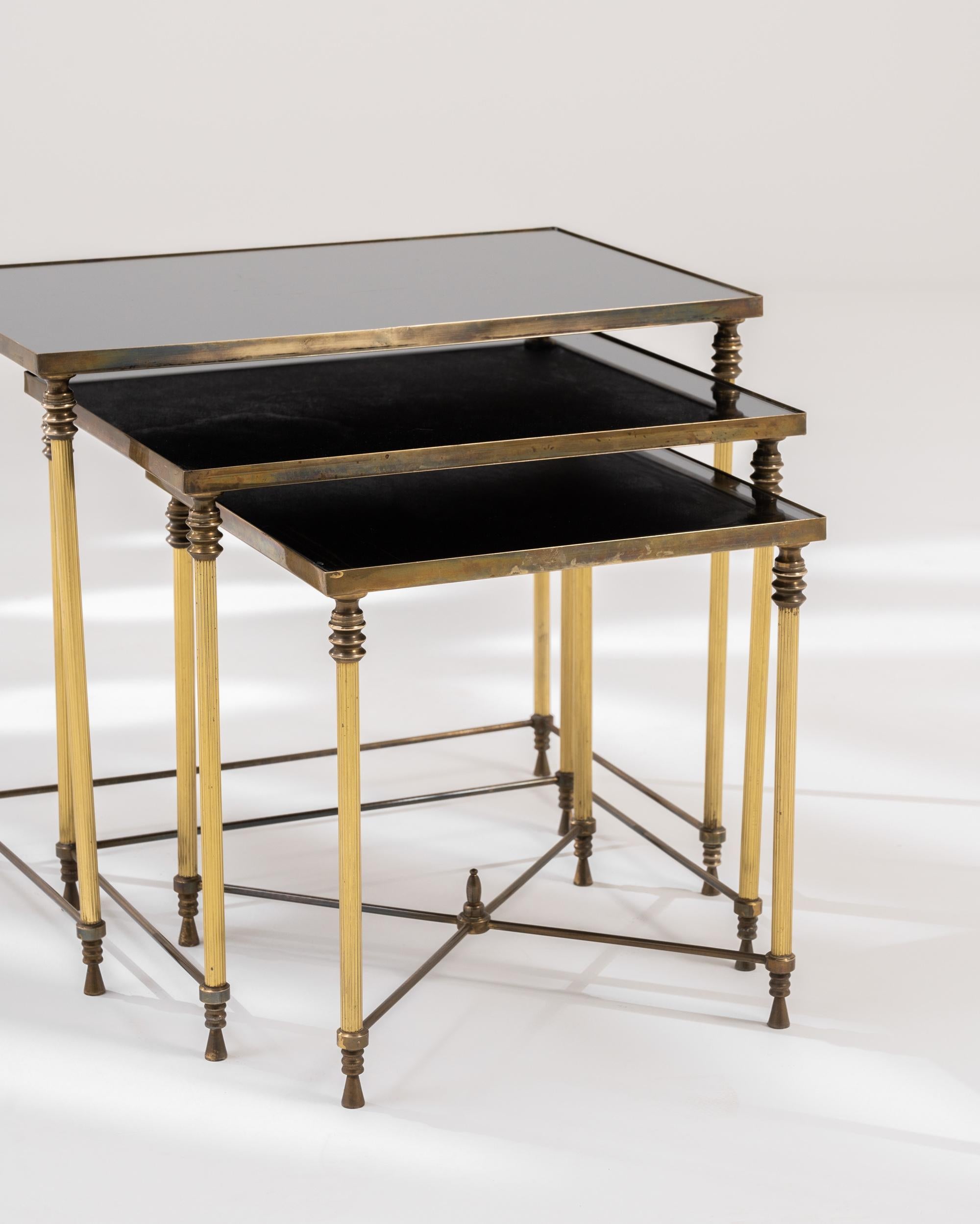 20th Century French Metal Nesting Tables, a Set For Sale 3