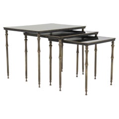 Vintage 20th Century French Metal Nesting Tables, a Set 