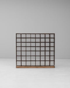 20th Century French Metal Shelf On Wooden Base