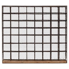 20th Century French Metal Shelf On Wooden Base