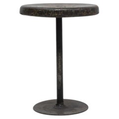 20th Century French Metal Stool with Wooden Seat, Insect Motif