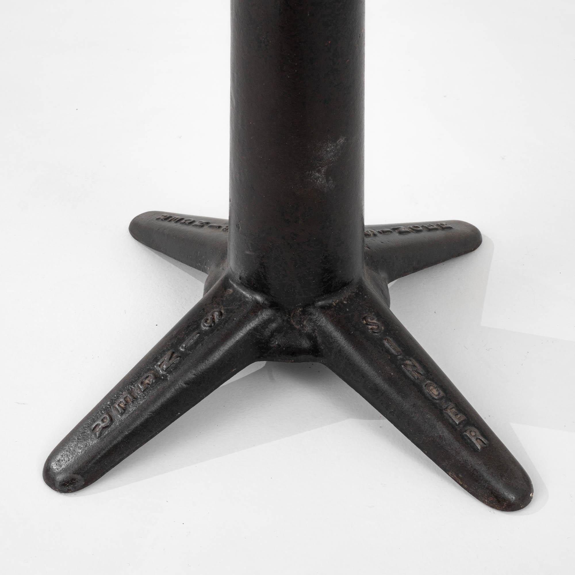 20th Century French Metal Swivel Stool With Wooden Seat 8