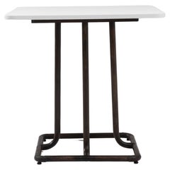 Table en métal du 20e siècle avec plateau en marbre