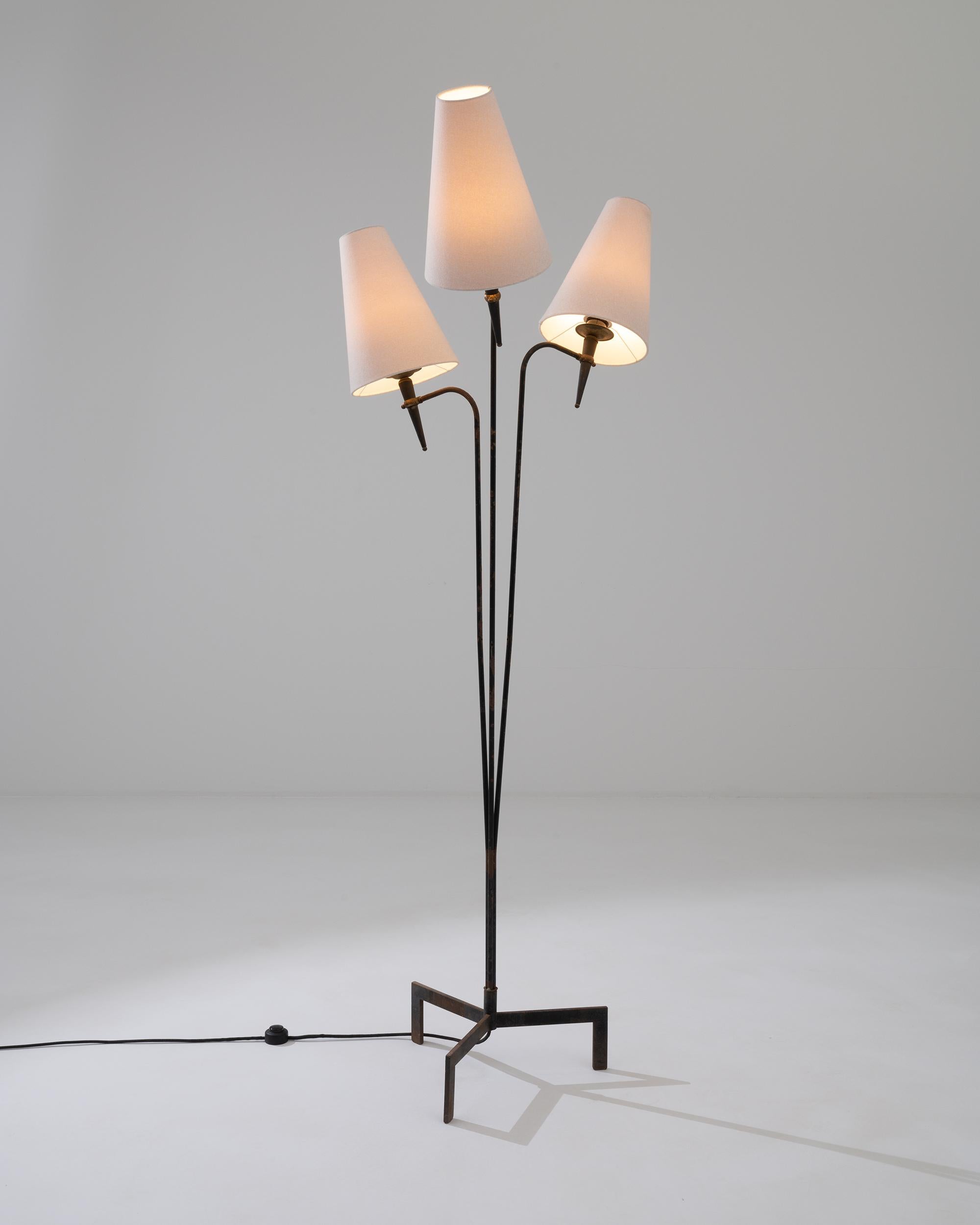 Mid-Century Modern 20th Century French Metal Tripod Floor Lamp